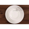 Haonai 6"7"8"9"10" dinner plate white & round dinner plate ceramic flat plate with customized design for everyday dinning